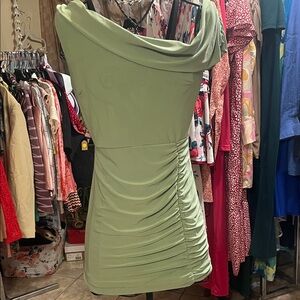 Windsor One Shoulder Light Green Dress